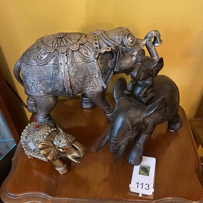 Resin and Stone Elephants