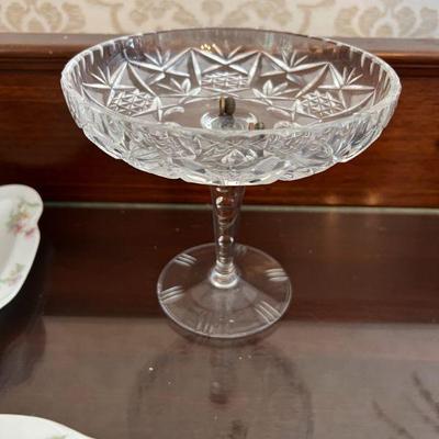 Antique Cut Glass Compote $30