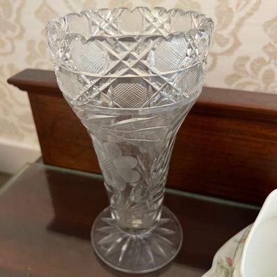 American Brilliant Period Antique Cut Glass Vase $40