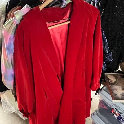 Red Satin Type Overcoat c. 1985 $60