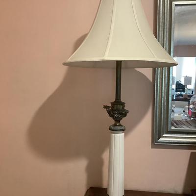 Porcelain and metal Table lamp with inline switch 37"H