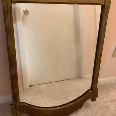 Wood frame mirror, previously hung either way up 32"H 22"W