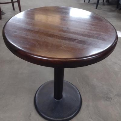 Solid Wood Round Top Metal Pedestal Table