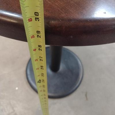 Solid Wood Round Top Metal Pedestal Table