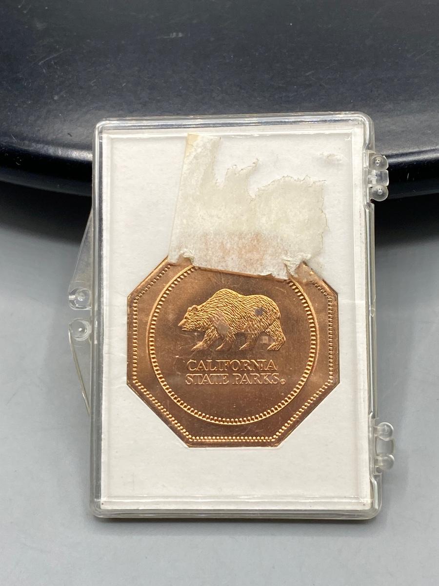 Sutter's Fort Bronze Medallion Vacation Souvenir Token Sacramento  California