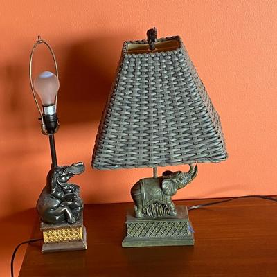 Pair of elephant lamps