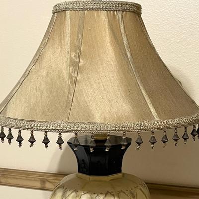 Pair (2) ~ Table Lamps With Beaded Shades