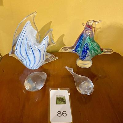 Lot of Murano glass fish