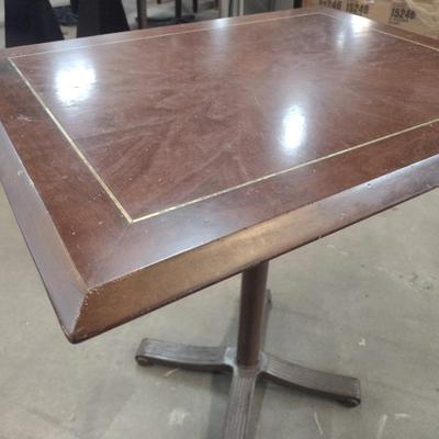 Pair of Commercial Grade Solid Wood Beveled Edge Dining Tables