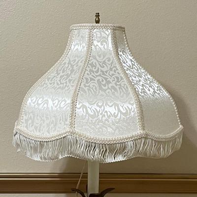 Gold Floor Lamp With Fringed Shade