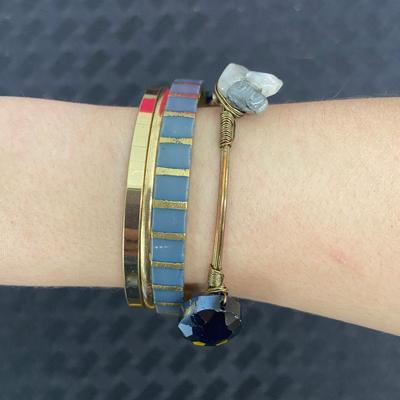 Beautiful blue and gold bracelets