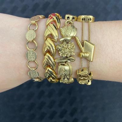 Designer Gold tone bracelets