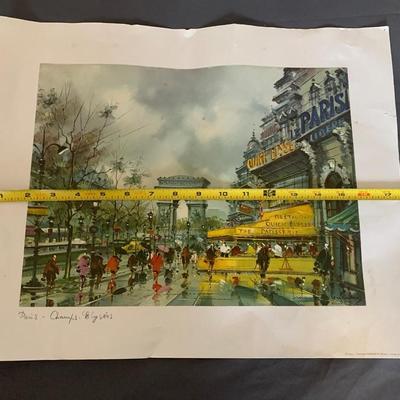 Vtg Paris Print