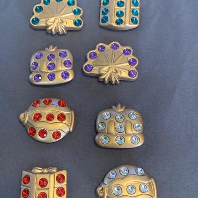 8 Colorful Rhinestone Button Covers