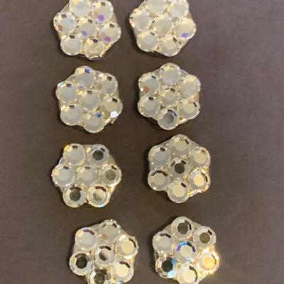Vintage Rhinestone Clip On Button Covers
