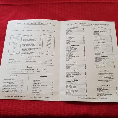 Vintage Autographed "Frolics" Menu