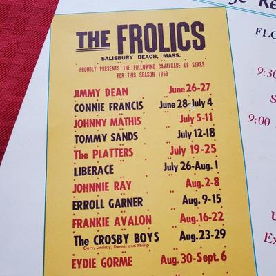 Vintage Autographed "Frolics" Menu