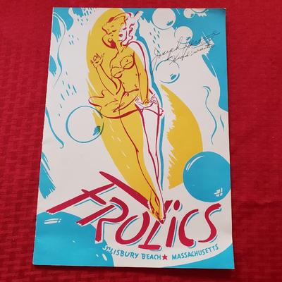 Vintage Autographed "Frolics" Menu