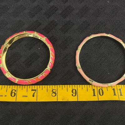 Pink enamel bracelets