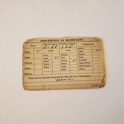 Vintage WWII Draft Papers