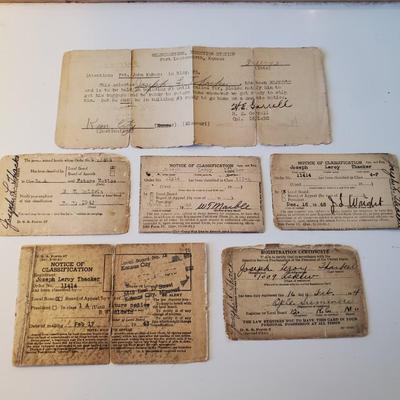 Vintage WWII Draft Papers