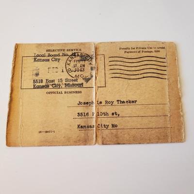 Vintage WWII Draft Papers