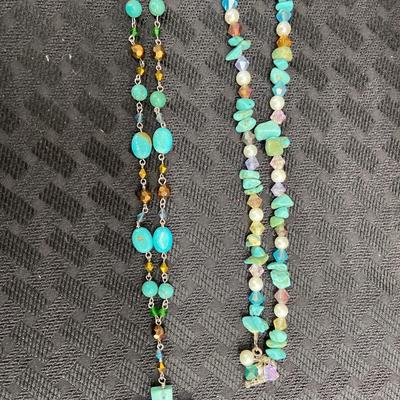 Beautiful turquoise stone necklace Turquoise necklace with cross