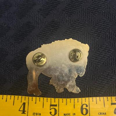 Gold tone enamel bison