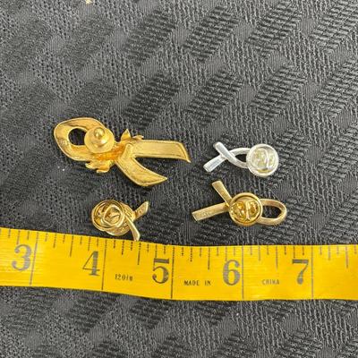 Lot 6 pink ribbon breast cancer awareness pins