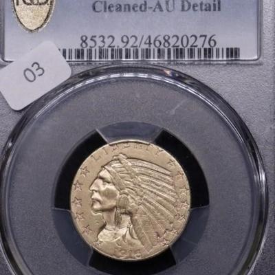 1916 S PCGS AU DETAILS HALF EAGLE