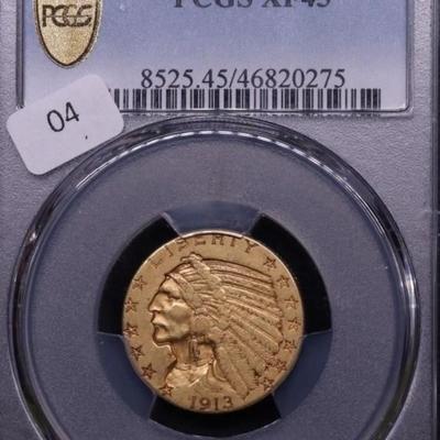 1913 PCGS XF45 HALF EAGLE