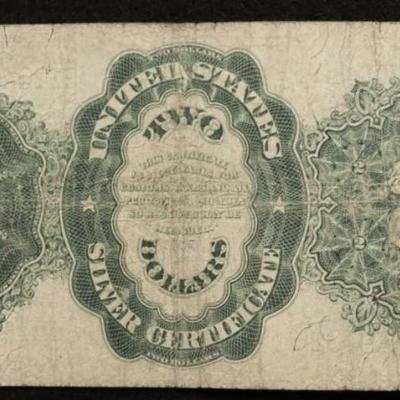 1891 2 $ SILVER CERTIFICATE F