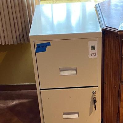 Locking 2-drawer, letter, metal file cabinet
