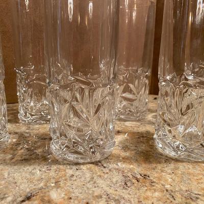 (7) Tiffany & Co. 6.5" rock cut crystal highball glasses