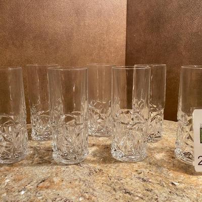 (7) Tiffany & Co. 6.5" rock cut crystal highball glasses