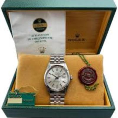 Rolex Datejust 16014 Silver Dial Mens Watch Box Papers