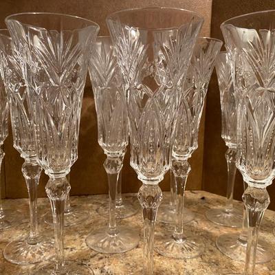 Crystal champagne flutes
