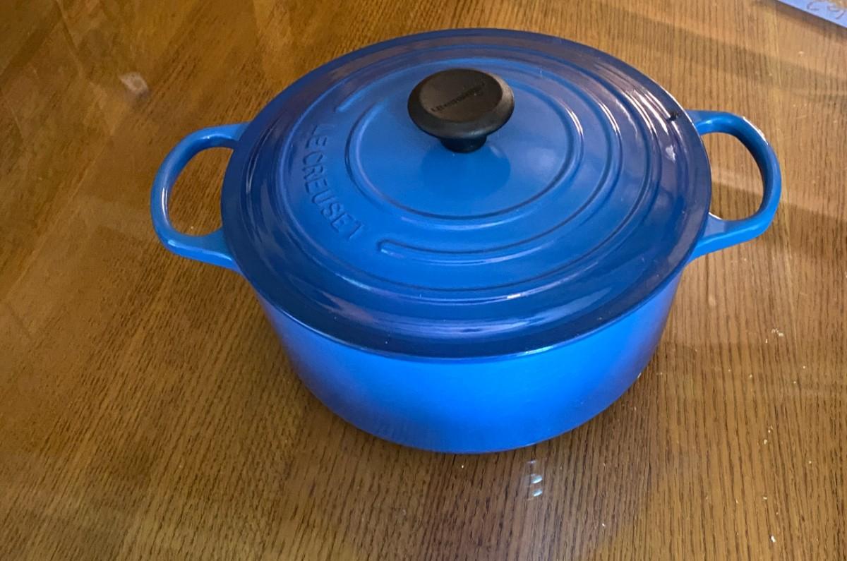 Le Creuset covered enamel cast iron pot