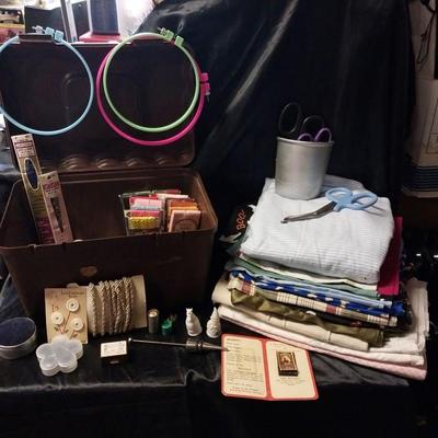 SEWING BOX FILLED WITH SUPPLIES