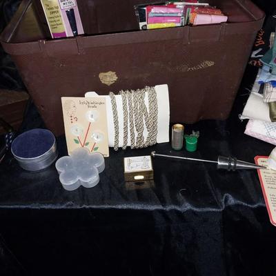 SEWING BOX FILLED WITH SUPPLIES