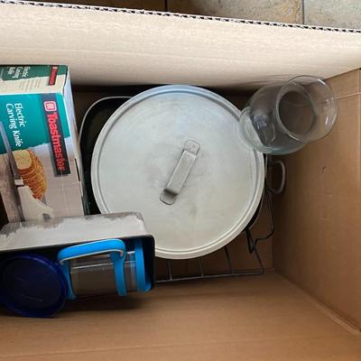 Lot of pots pans and microwave dishes