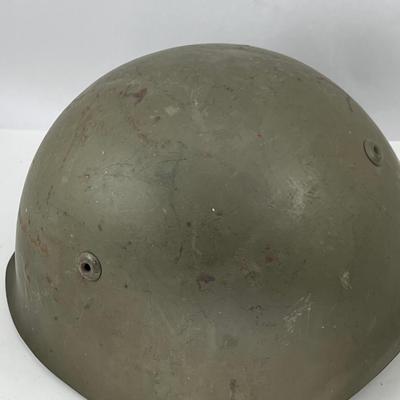 European WW2 Helmet with chin strap and 20" headband marked 55.