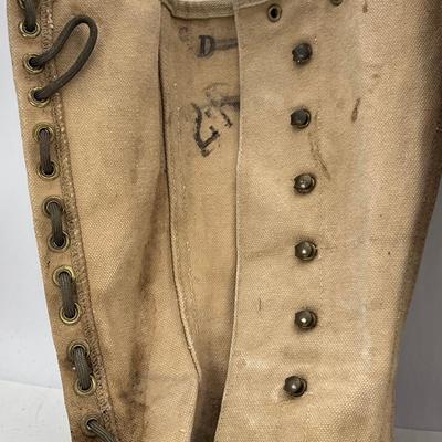 WW2 Old canvas lace up leggings