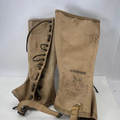 WW2 Old canvas lace up leggings
