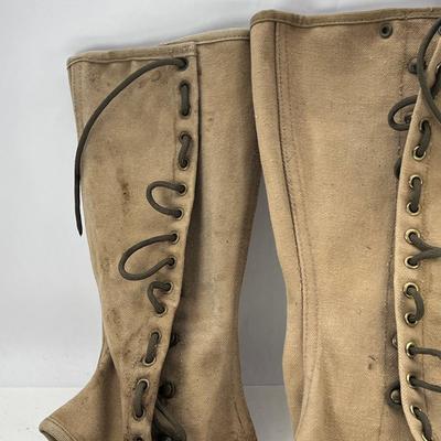 WW2 Old canvas lace up leggings