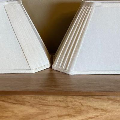2 matching ivory lampshades