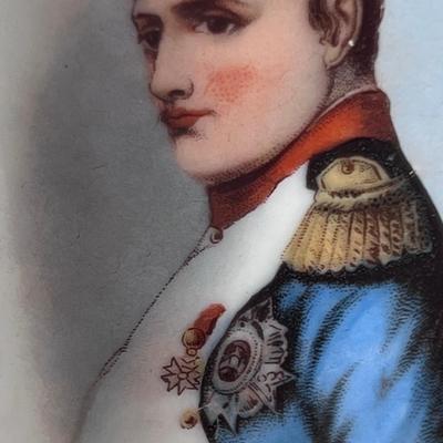 8 1/2 " Parian Napoleon Bust on glazed stand marked 9076