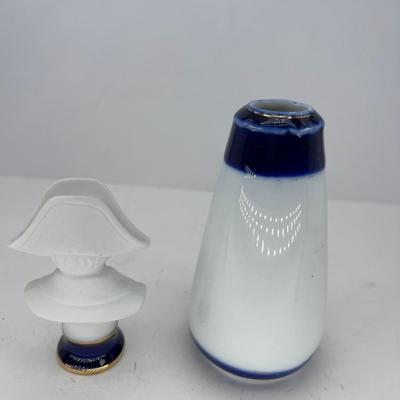 8 1/2 " Parian Napoleon Bust on glazed stand marked 9076