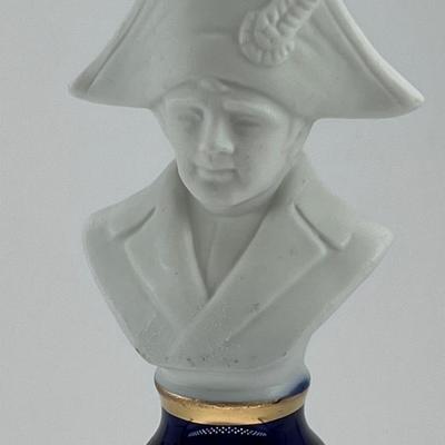 8 1/2 " Parian Napoleon Bust on glazed stand marked 9076