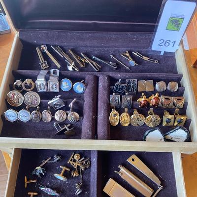 Cufflink tie clip lot some signed